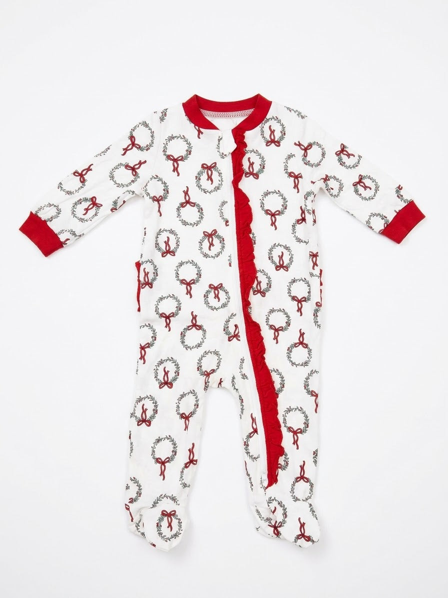 MAMELUCO BLANCO MANGA LARGA NAVIDEÑO
