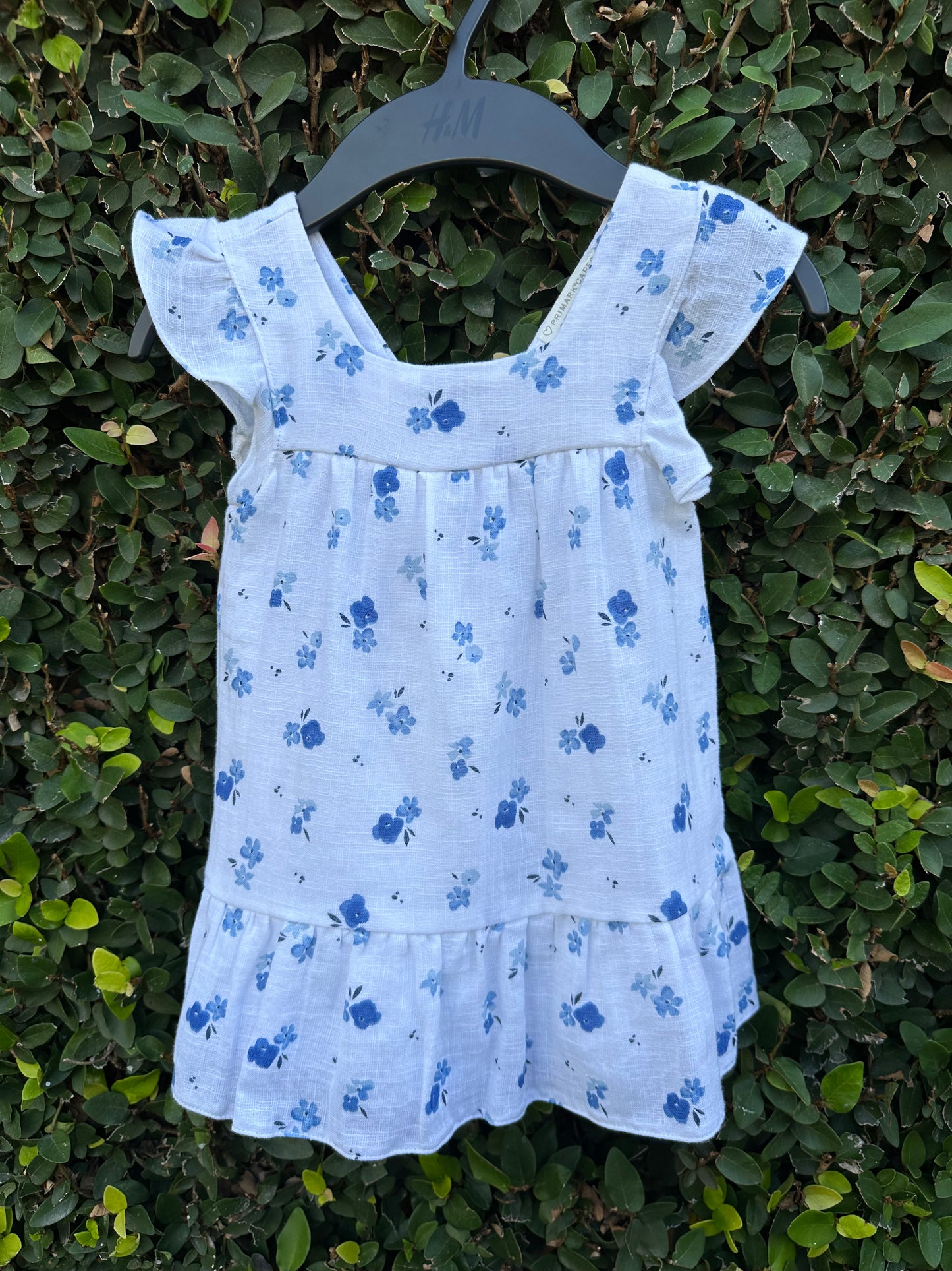 vestido flores azul con blanco primark