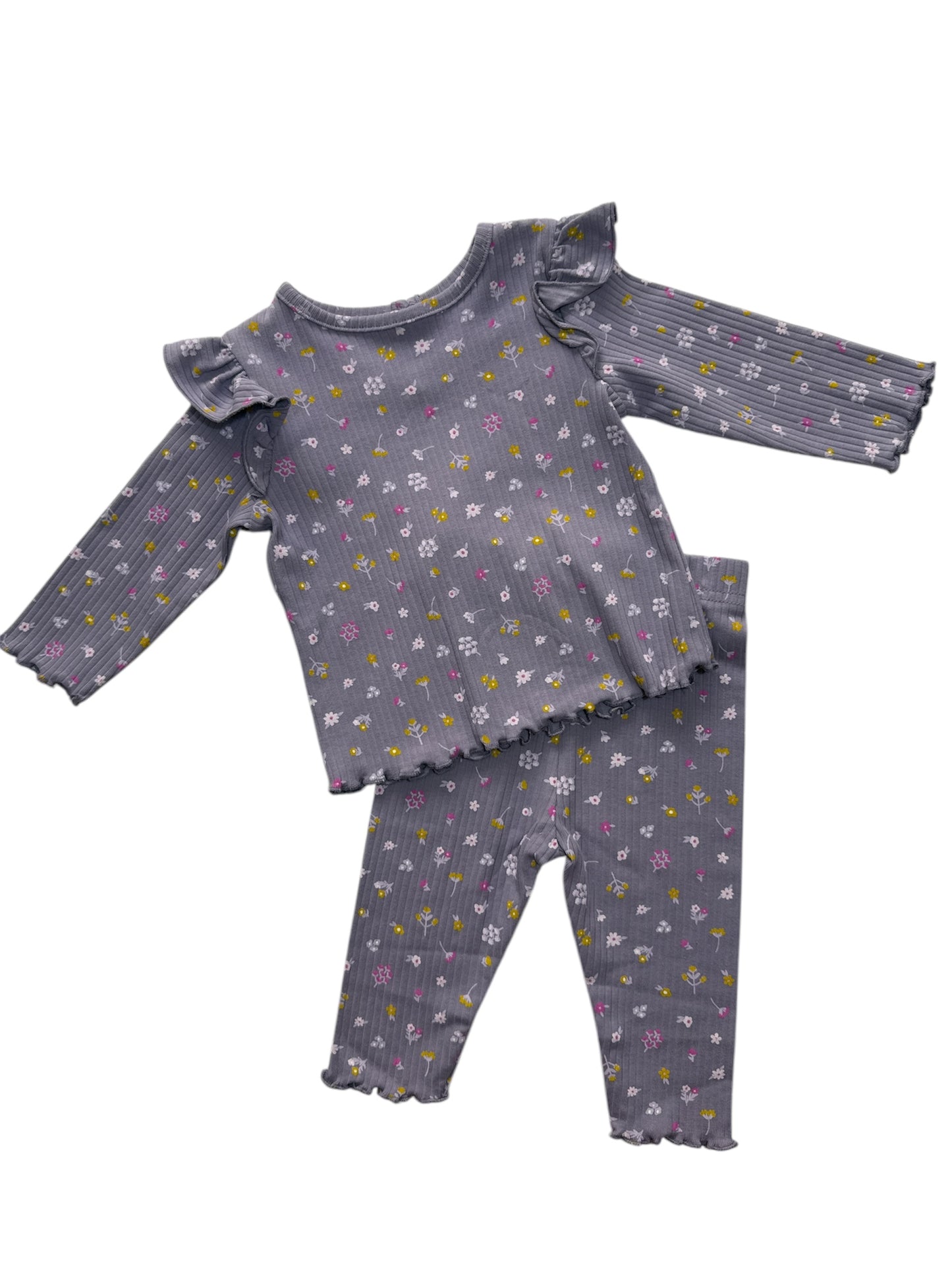 SET BEBE MORADO FLORES