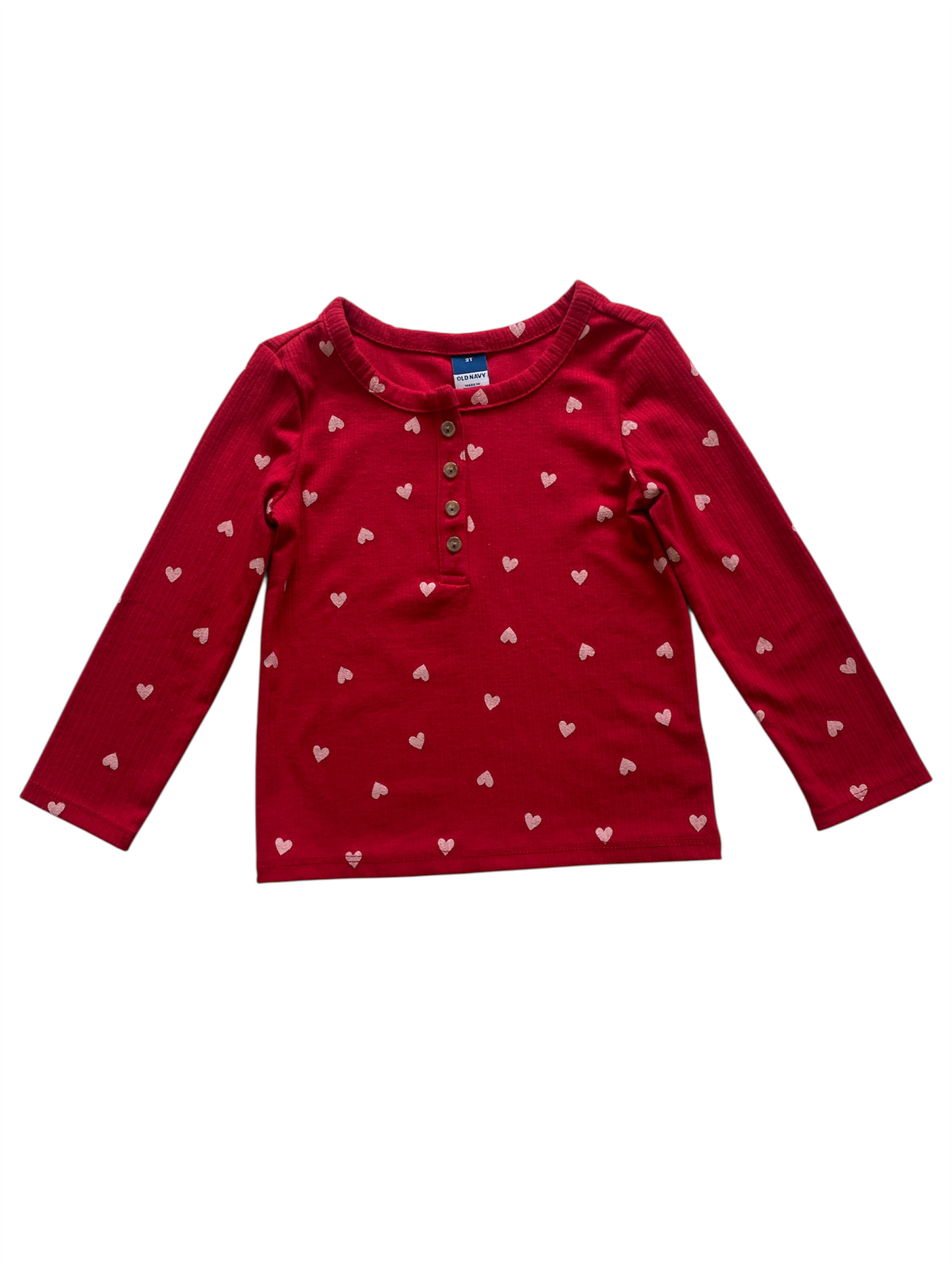 Camisa Roja con corazones rosados
