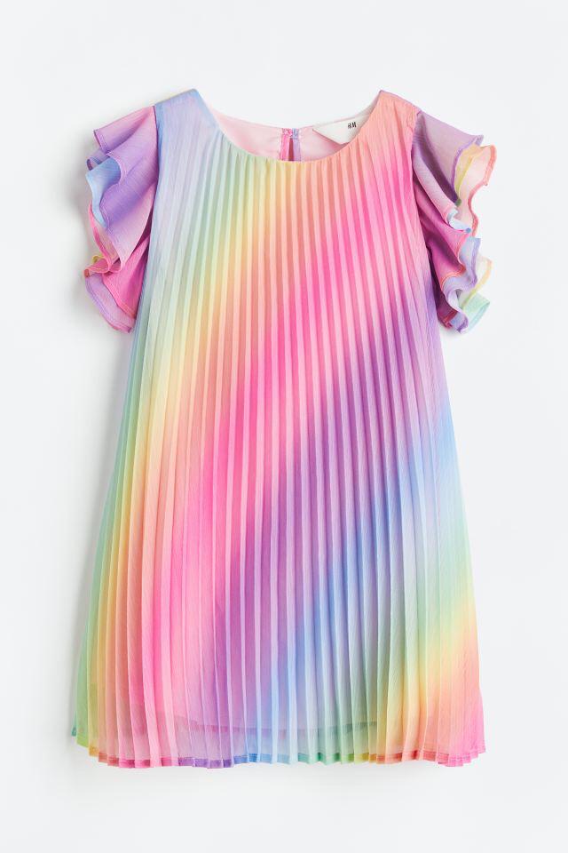 Vestido Plisado arcoiris