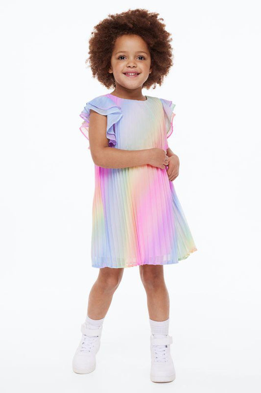 Vestido Plisado arcoiris