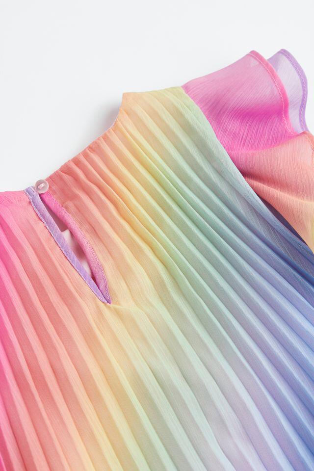 Vestido Plisado arcoiris