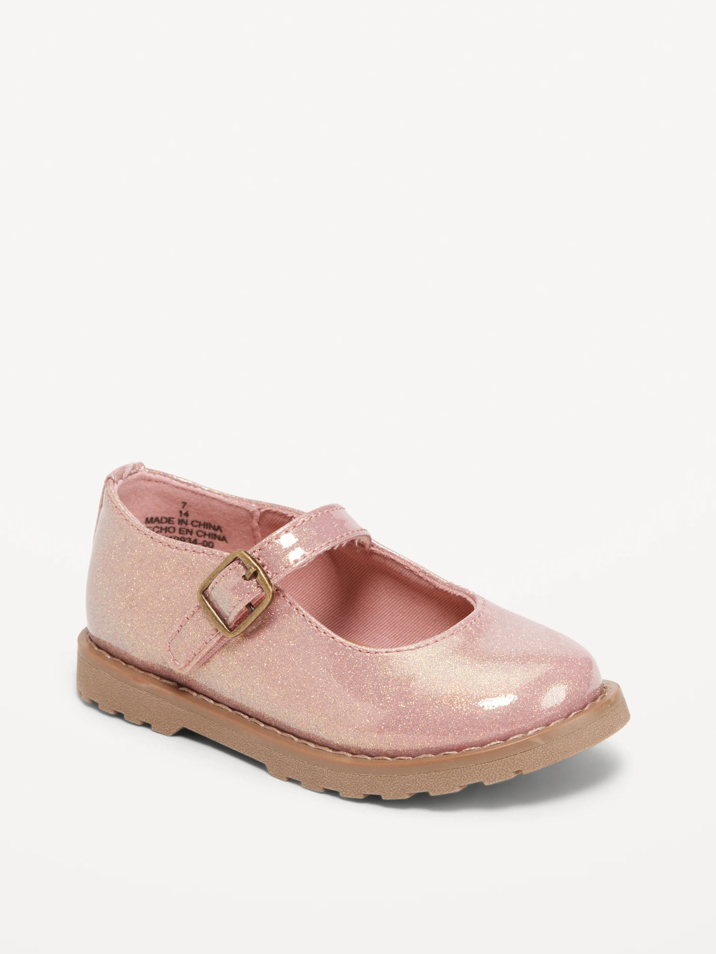 Flats Mary Janes Rosa Escarchadas