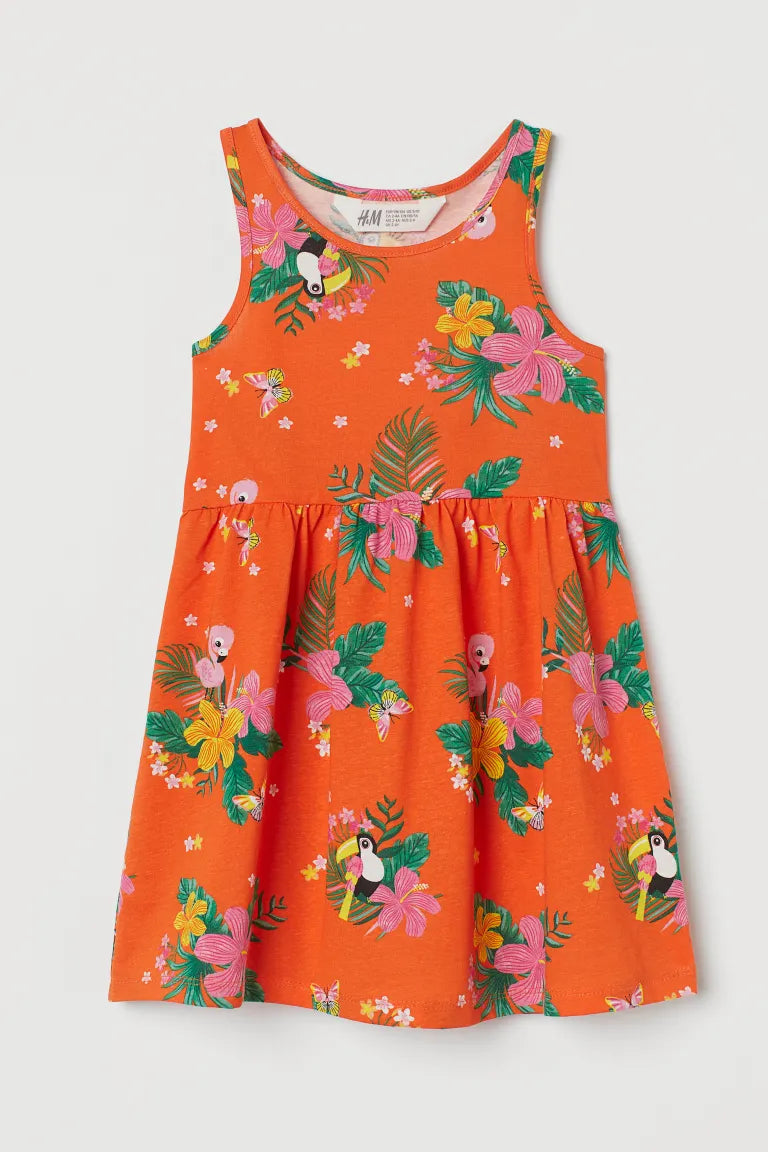 Vestido Print Tropical naranja