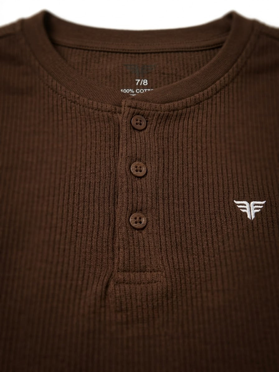 CAMISA MANGA LARGA CAFÉ TAHARI