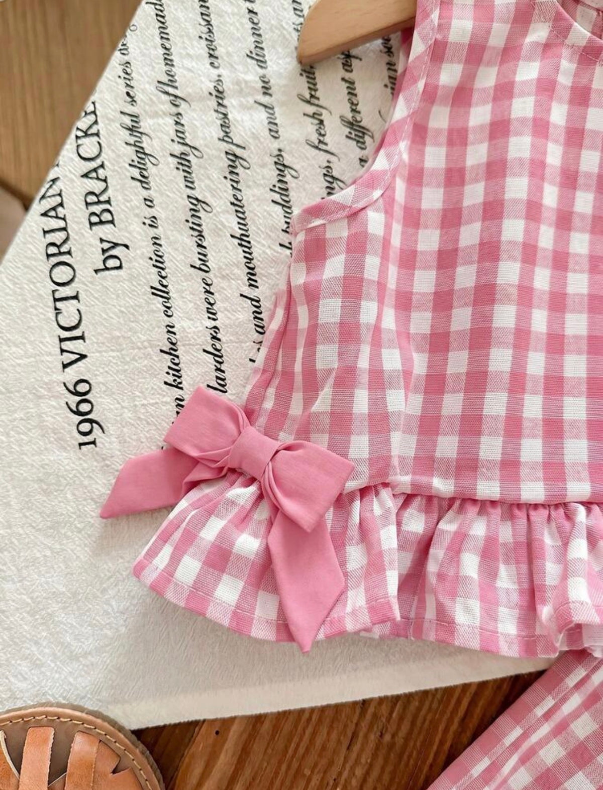 Conjunto cuadriculado Rosa Bebé