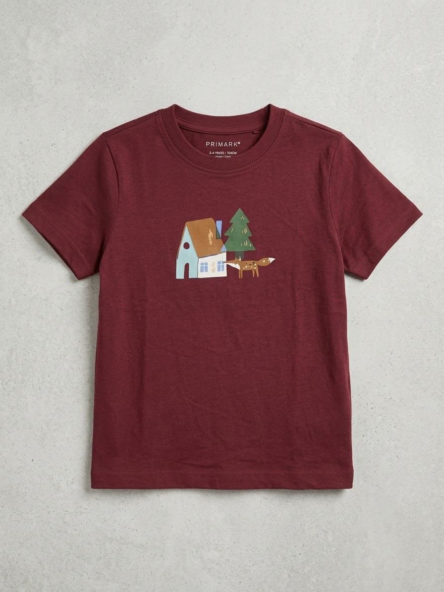 CAMISETA VINO ESTAMPADA casita y zorro primark