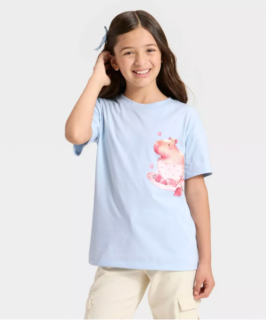 Camiseta azul Capibara