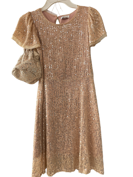 Vestido lentejuelas crema