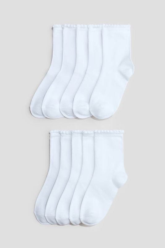 PAQUETE DE 10 CALCETINES BLANCOS H&M NIÑA