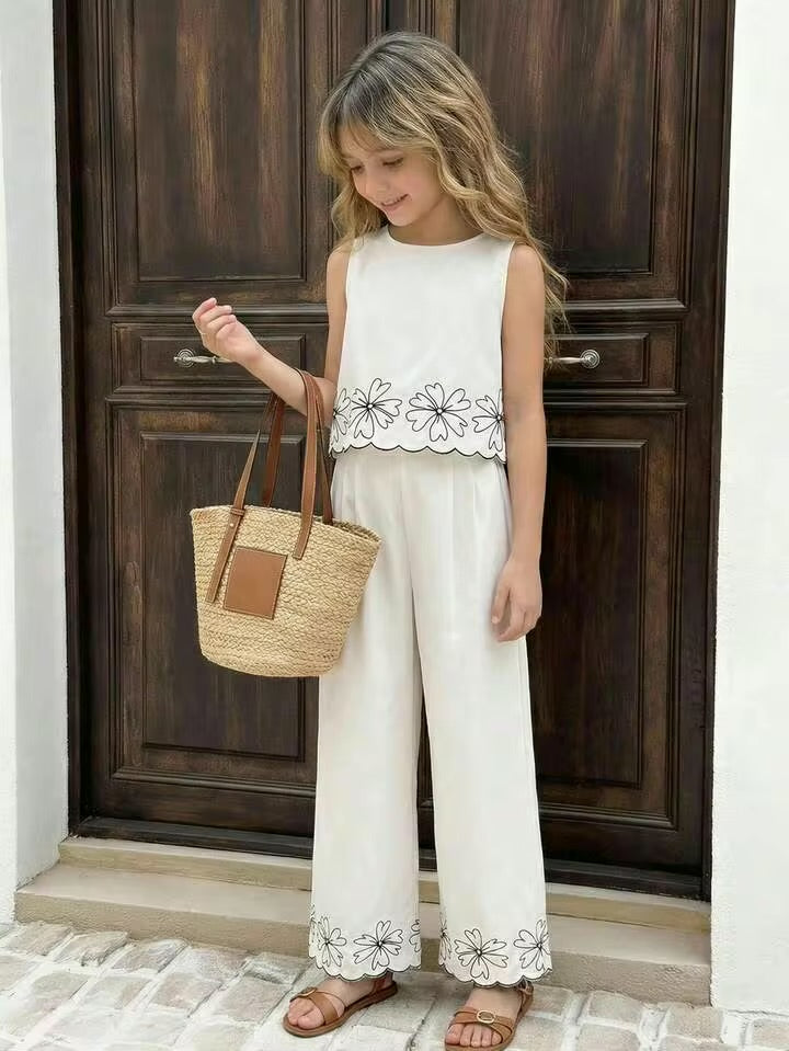 Conjunto Beige Floreal  Chongos espalda