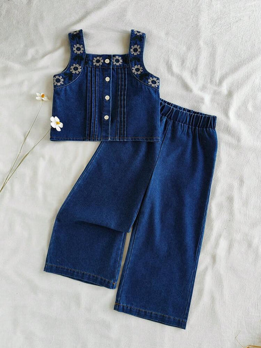 CONJUNTO DENIM CON BOTONES