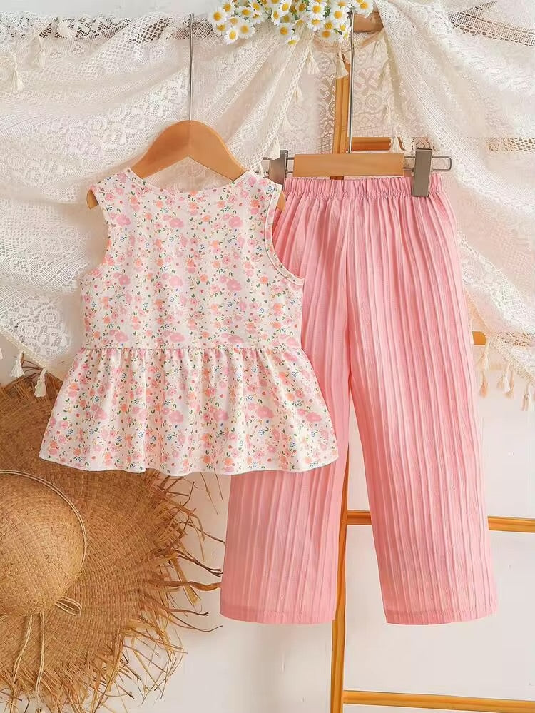 CONJUNTO ROSA FLOREADO