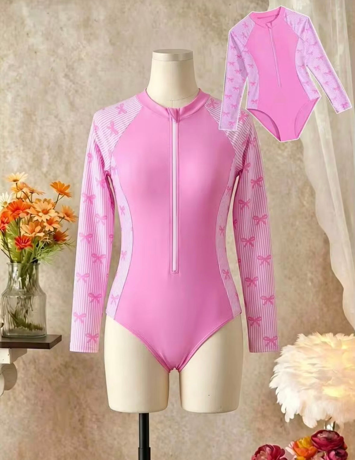 TRAJE DE BAÑO FUCSIA CHONGUITOS