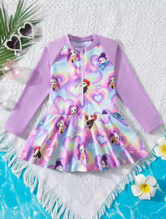 TRAJE DE BAÑO LILA HUNTRIX