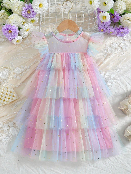 VESTIDO ARCOÍRIS TUL ESTRELLITAS