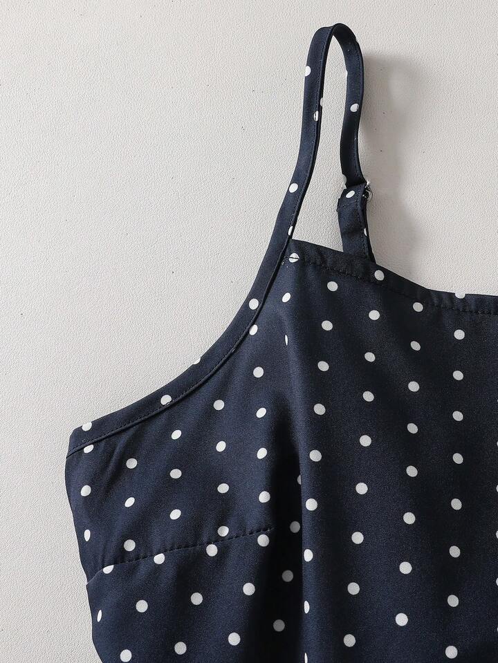 CONJUNTO AZUL MARINO ESTAMPADO LUNARES