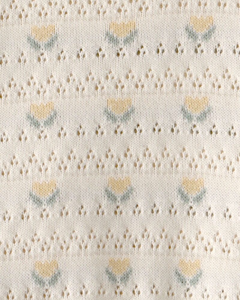 CONJUNTO DE TEJIDO FLORAL BEIGE
