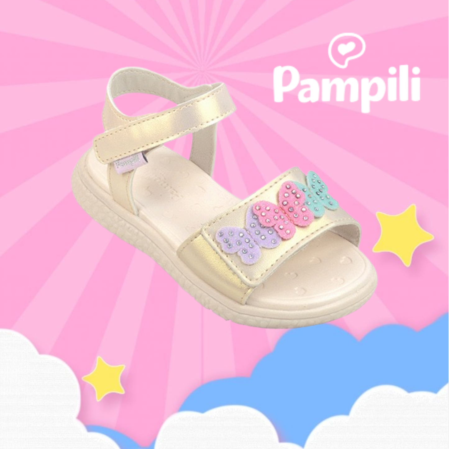 PAMPILI SANDALIA MARIPOSAS BEBE PERLA