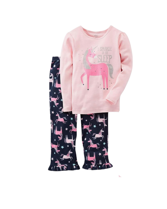 PIJAMA UNICORNIO AZUL Y ROSDADO