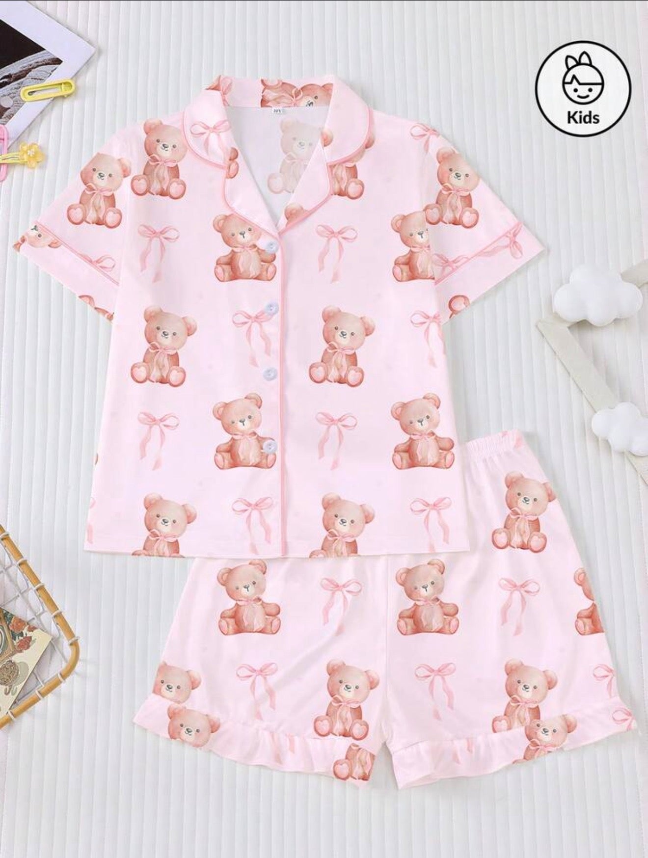 PIJAMA SHORT OSITOS ROSADA