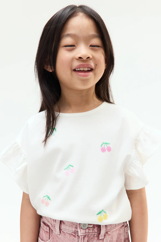 Camisa cerezas lentejuelas