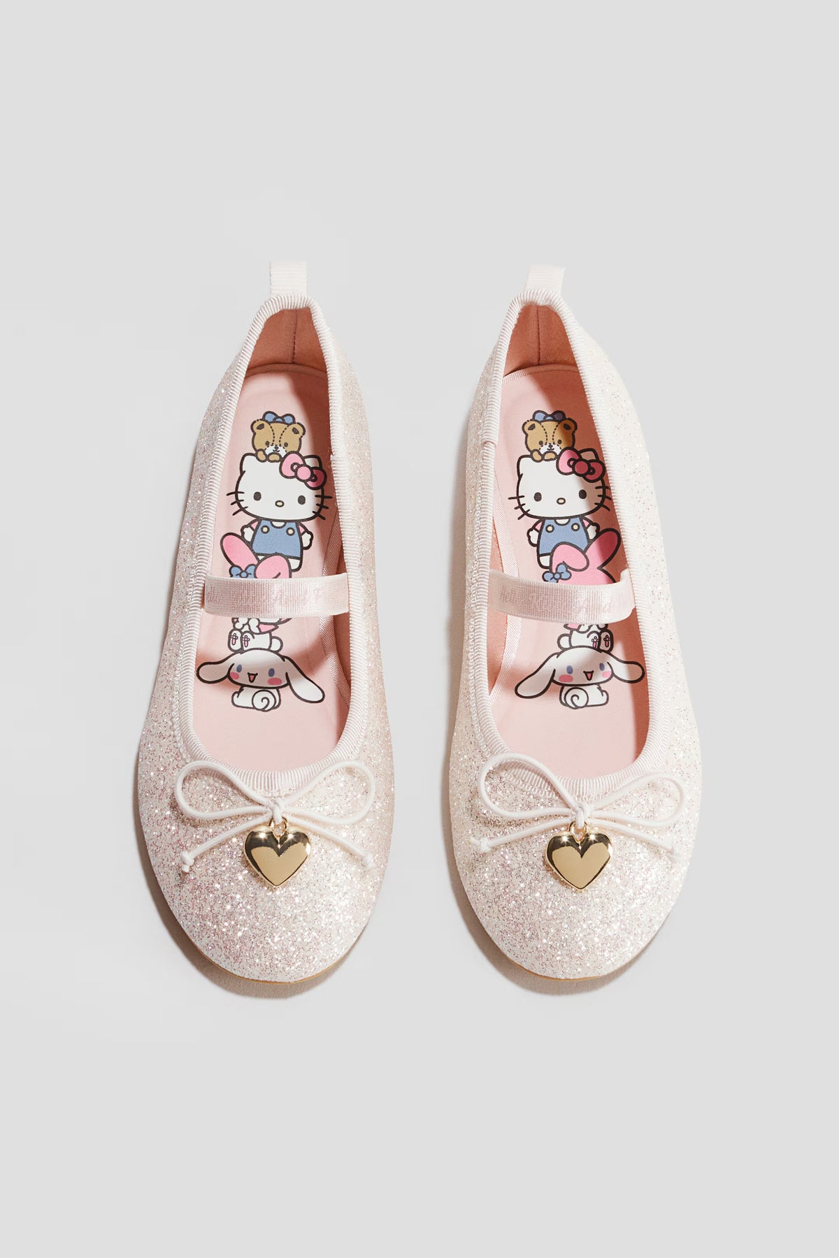 Flats rosadas Hello kitty brillantes h&m