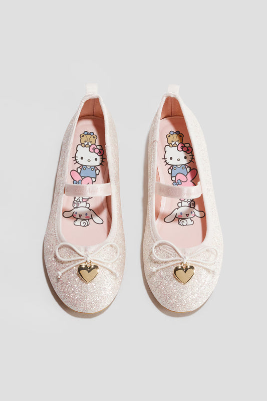 Flats rosadas Hello kitty brillantes h&m