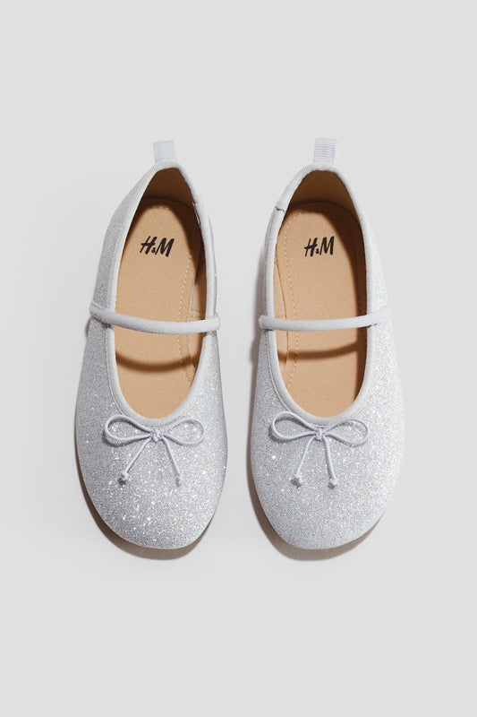 Flats Plateadas brillantes h&m