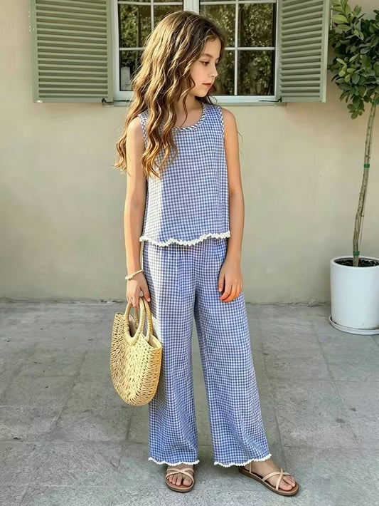CONJUNTO AZUL CUADRICULADO