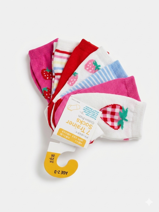 PAQUETE DE 7 PARES DE CALCETINES FRESA