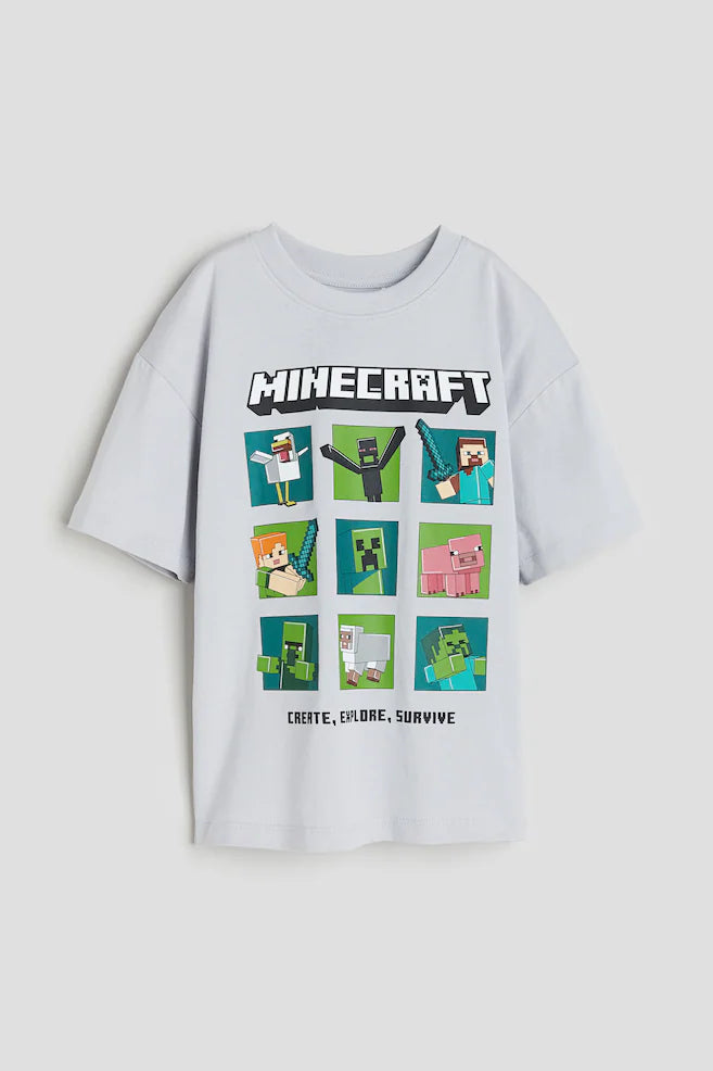 Camiseta Gris Minecraft