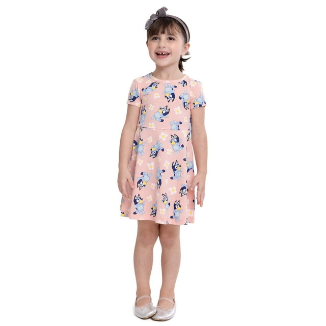 Vestido Bluey estampado en salmon