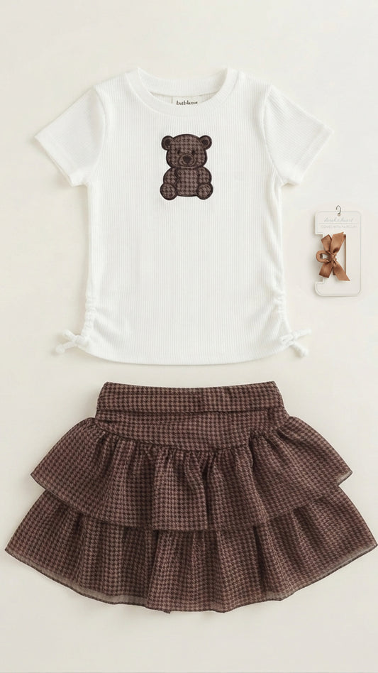 CONJUNTO FALDA CAFÉ OSO