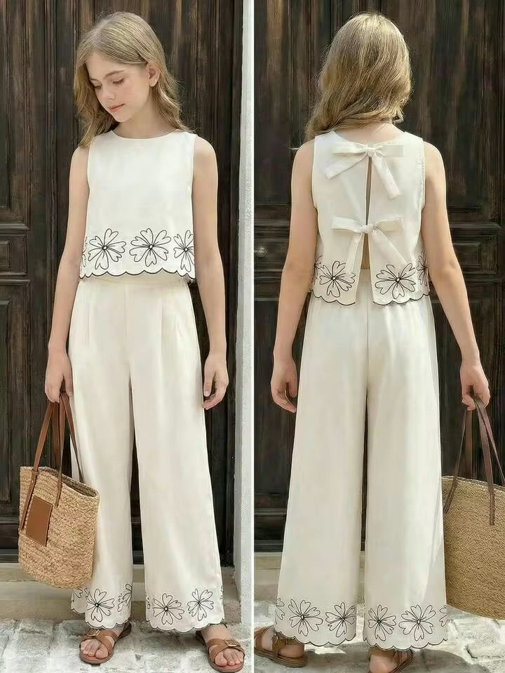 Conjunto Beige Floreal  Chongos espalda