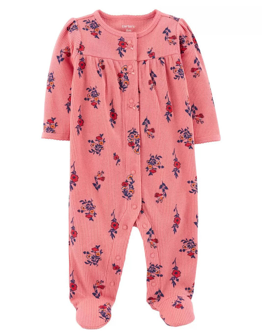 Pijama Enteriza Salmón Floreada