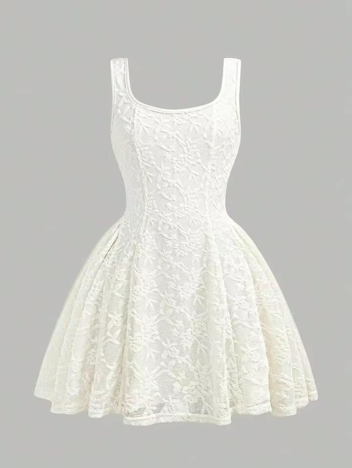 VESTIDO BLANCO MANGA CORTA ESTAMPADO
