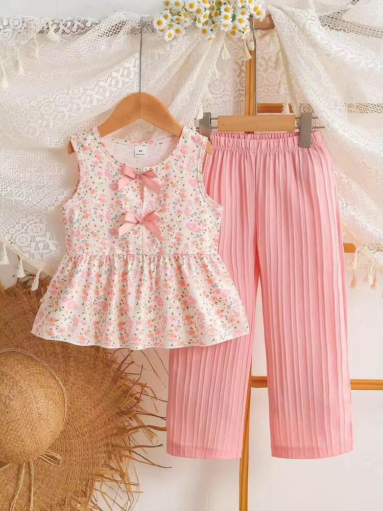 CONJUNTO ROSA FLOREADO