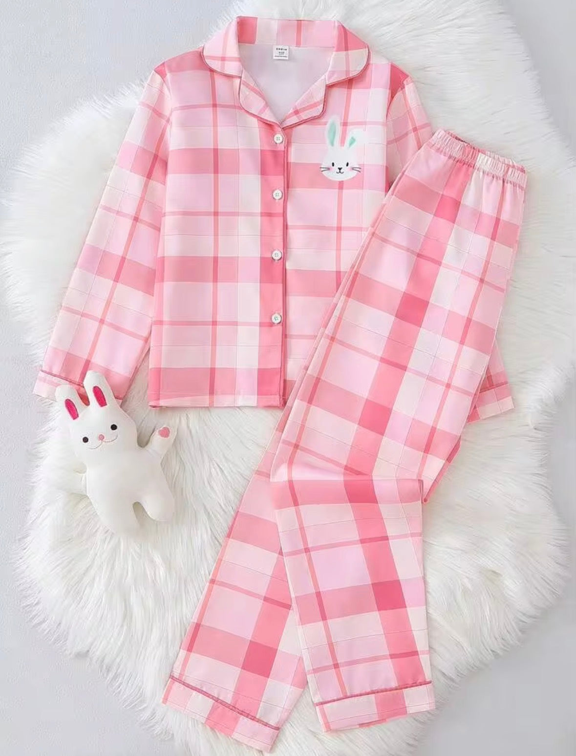 PIJAMA MANGA LARGA ROSA CONEJO