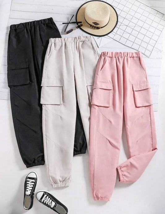 Jogger Niñas rosa , beige y negro