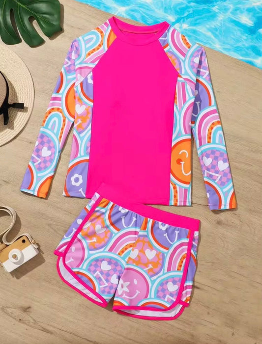 TRAJE DE BAÑO SHORT ARCOÍRIS DE CARAS FELICES