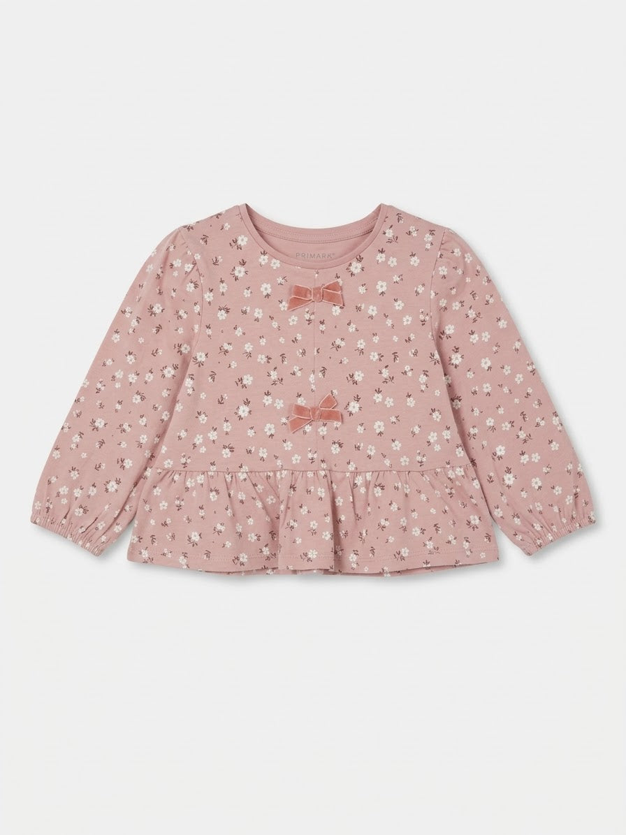 CAMISA ROSA ESTAMPADA FLORES chonguitos primark