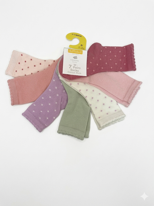 PAQUETE DE 7 PARES DE CALCETINES DE PUNTITOS