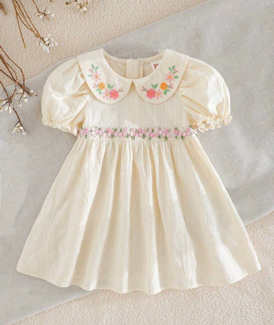 Vestido bebé lino flores