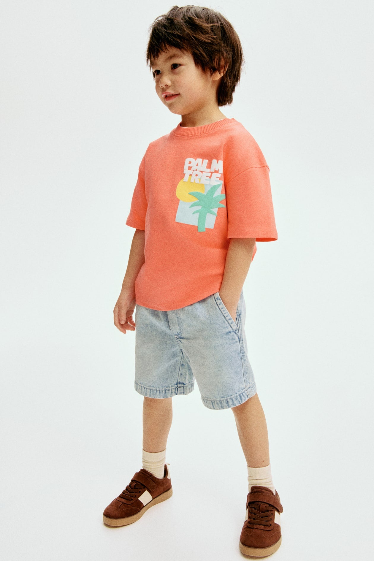 CAMISETA NARANJA PALM TREE