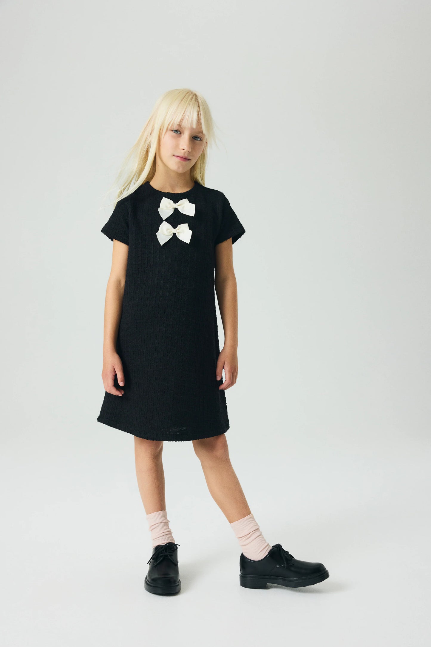 Vestido Tweed chongos Negro hm