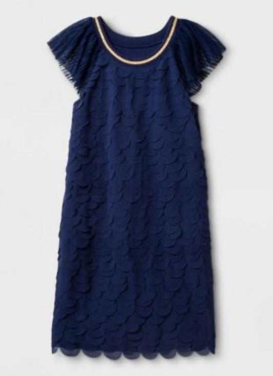 Vestido Vuelo Manga Azul Marino