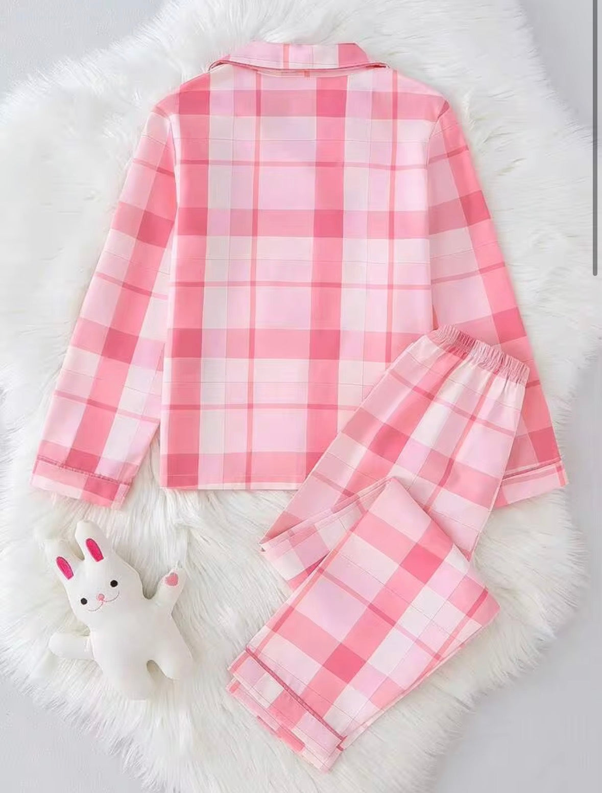 PIJAMA MANGA LARGA ROSA CONEJO