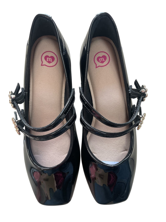 Flats Negras doble correa flor